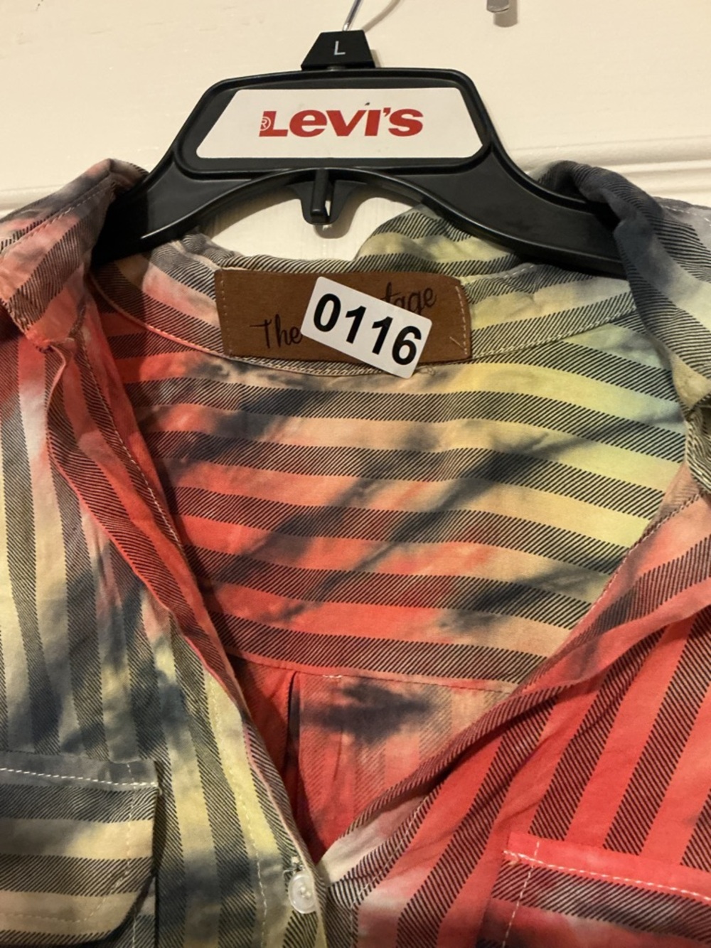 NWT The Nu Vintage USA Abstract Stripe High Low Rayon Tunic Top Large Boho - Picture 6 of 10